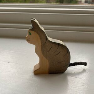 Wooden Cat Toy - Gray and Brown